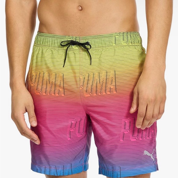 NWT Puma Men’s Between the Lines Volley Swim Board Shorts Size Large Multi Color - Picture 1 of 15